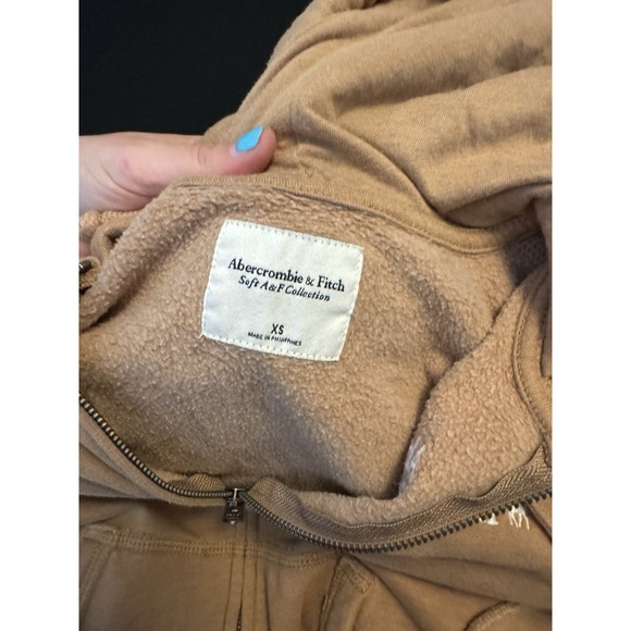 Y2K Abercrombie & Fitch Full Zip Hooded Sweatshirt XS Spellout Preppy Mallcore - Picture 5 of 9